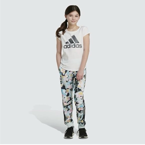 ADIDAS Girls Camo Print Joggers size 10/12 medium - Picture 4 of 12